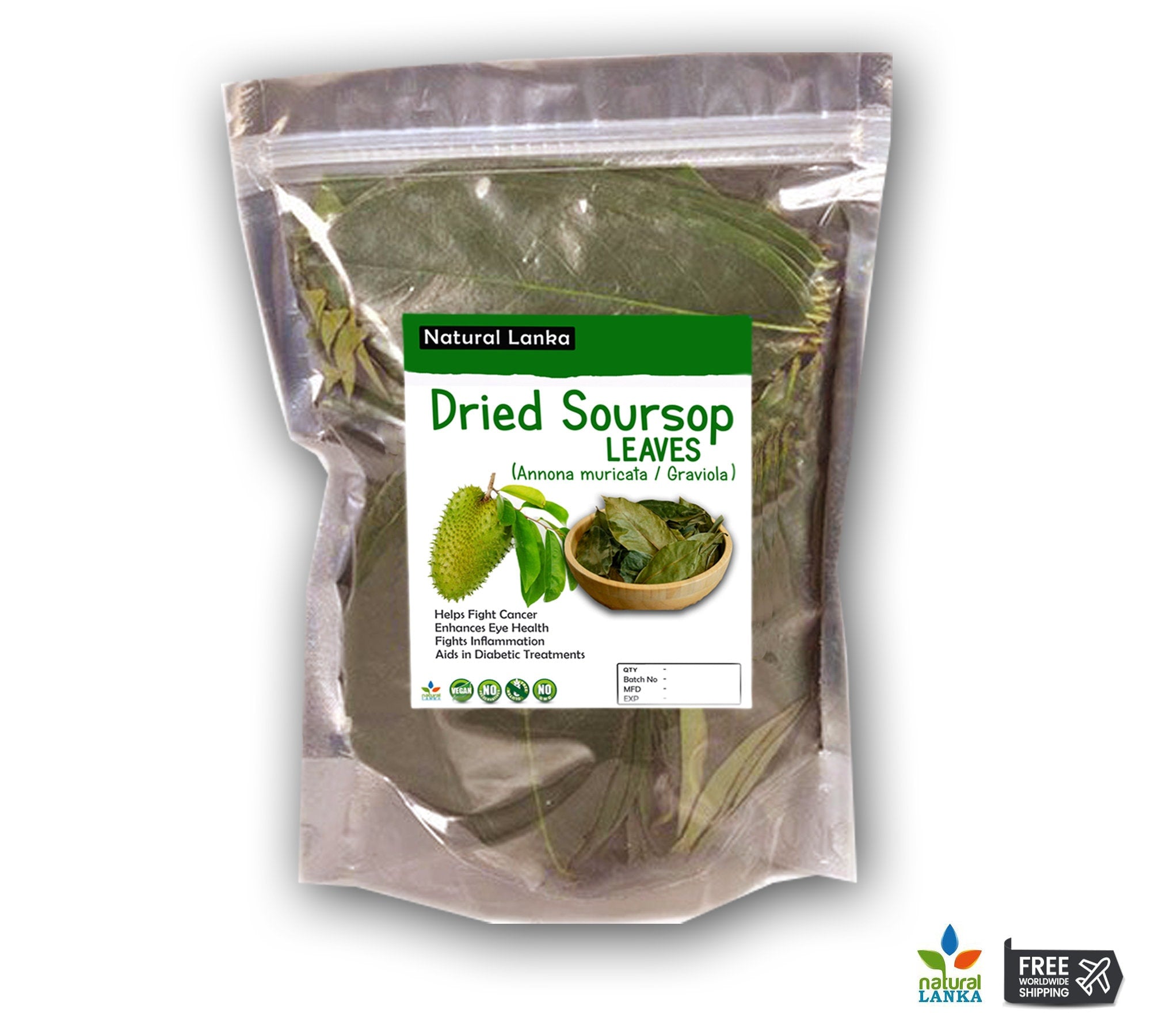 100% Organic Soursop Leaves – Graviola (Annona Muricata) Guanabana & Guayabano Herbal Tea