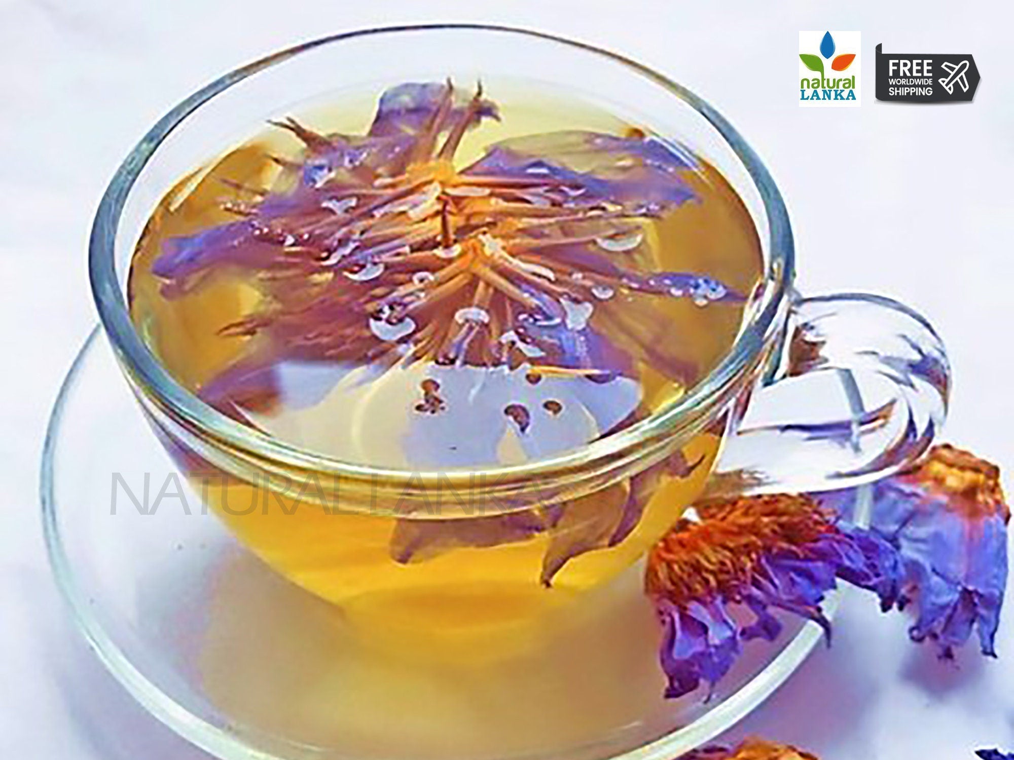 Blue Lotus Flowers  – Crushed