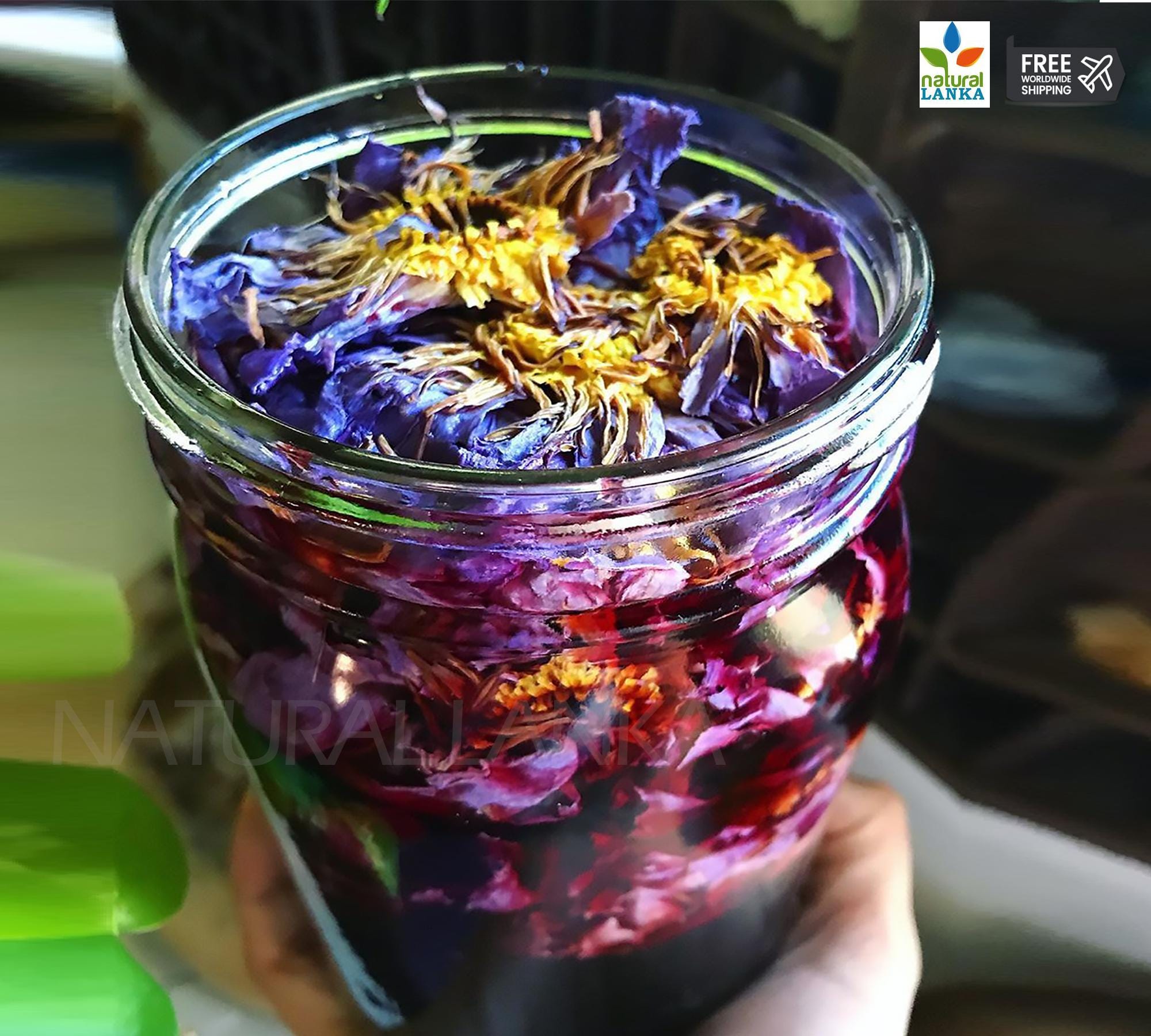 100% Premium & Organic Blue Lotus Flowers | Dried Egyptian Nymphaea caerulea | Blue Tea | Herbal Tea