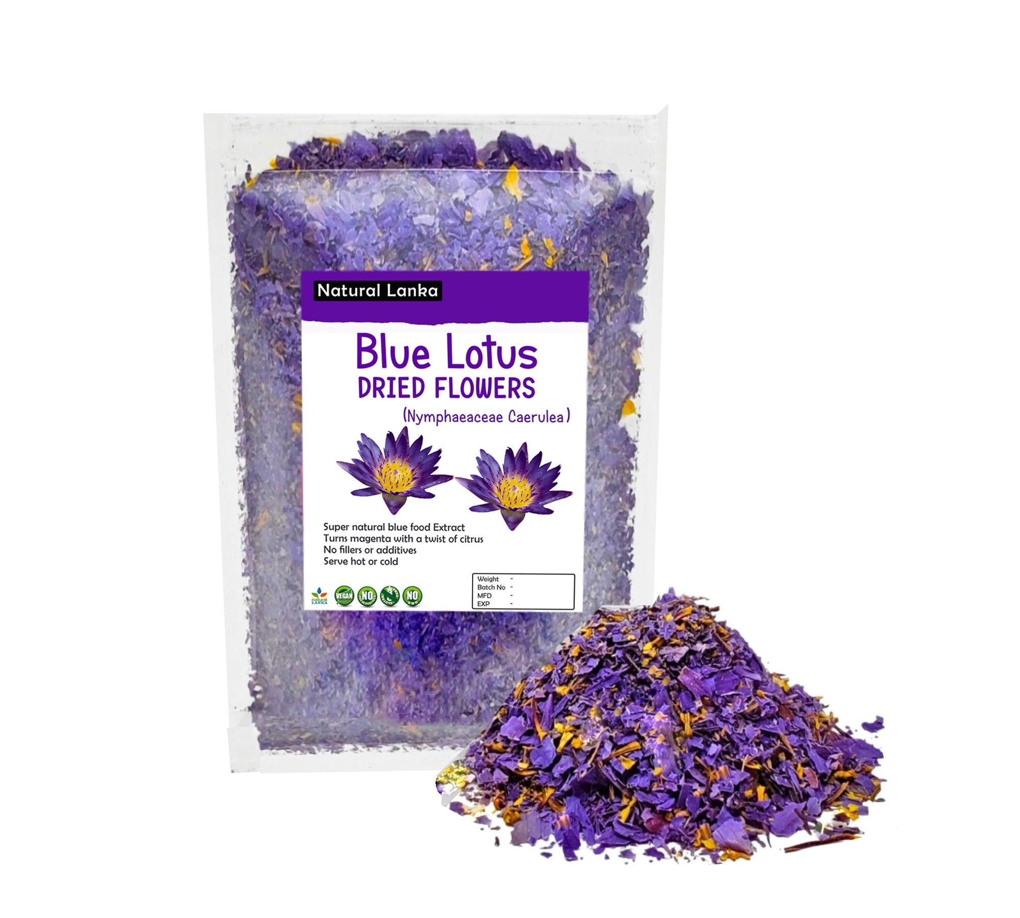 Pre-Ground Blue Lotus Flower