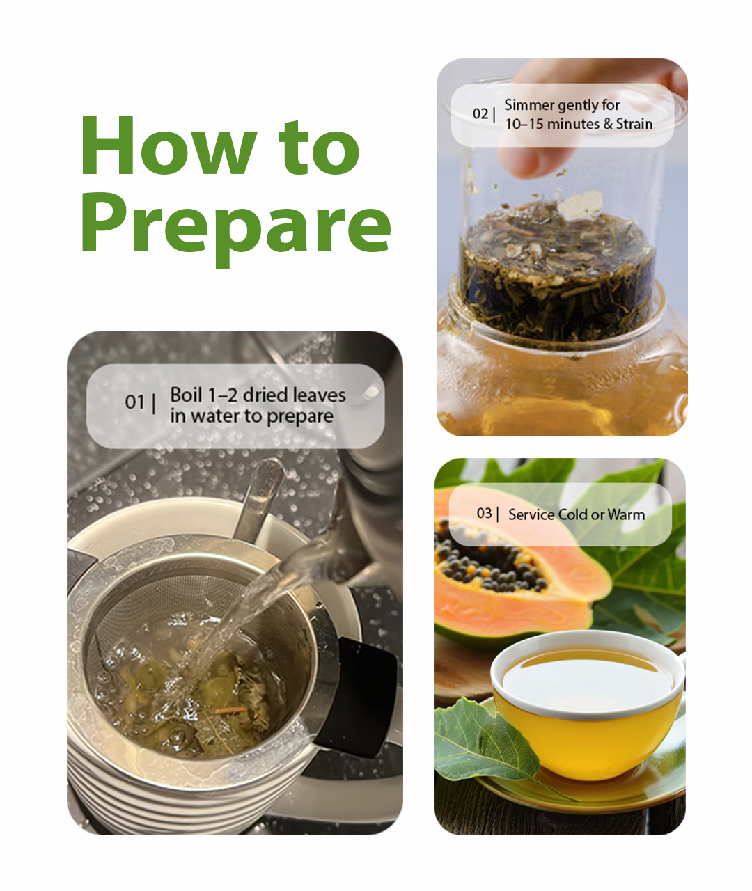 Organic Papaya Leaves - Crushed