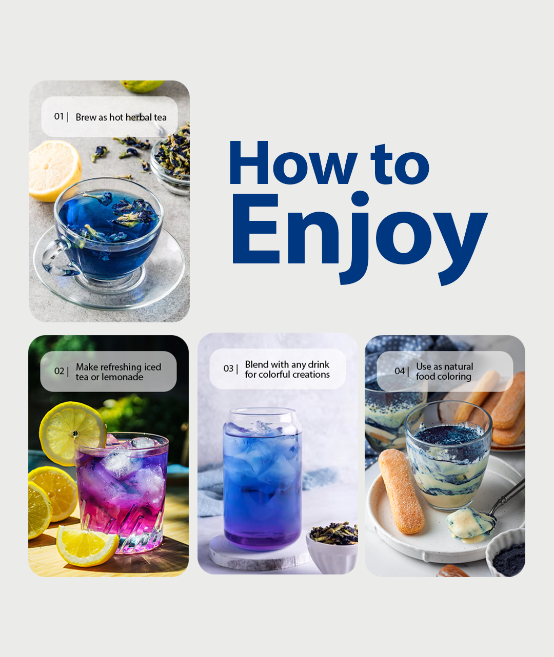 Organic Dried Butterfly Pea Flower Tea