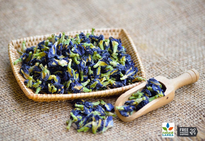 100% Organic Dried Butterfly Pea Flower Tea Clitoria ternatea Herbal Tea/ Pure Organic Natural Herbal Blue Drink/ NON_GMO Herbal Blue Tea
