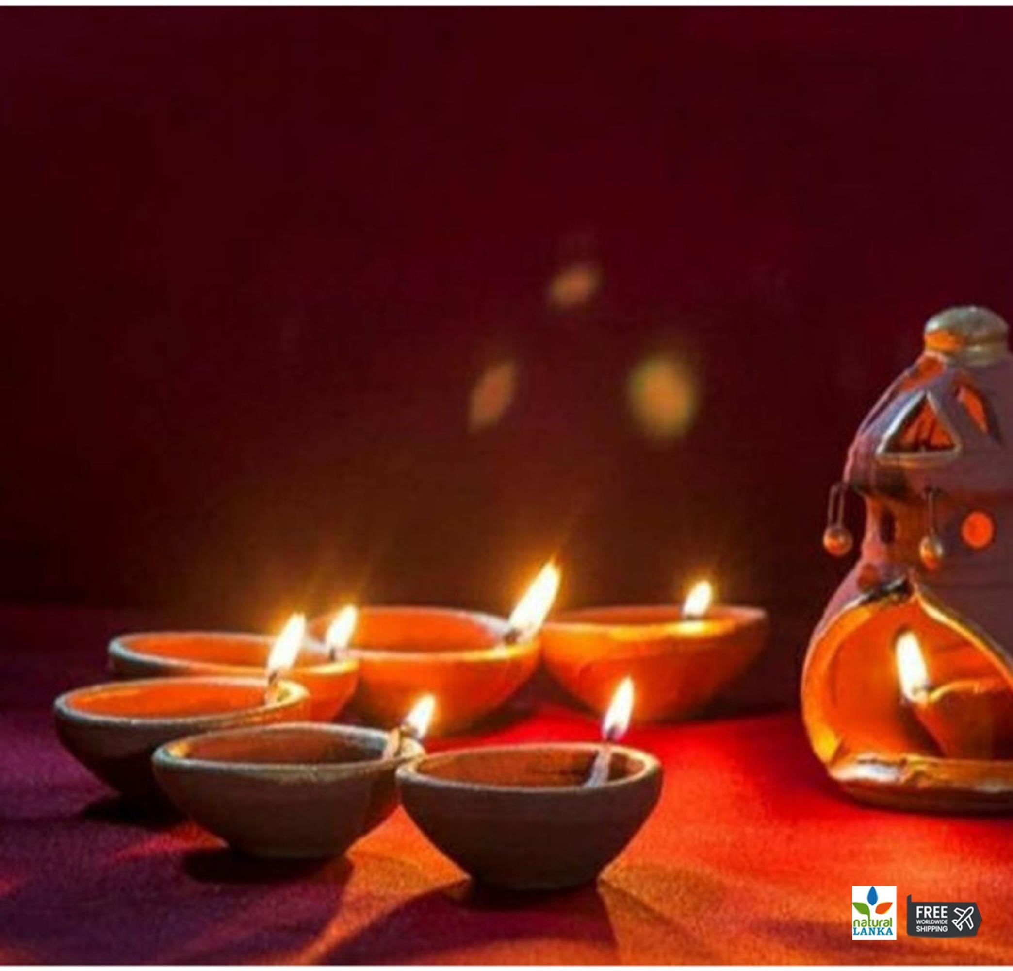 Handmade Clay Oil Lamps (Free Wicks)