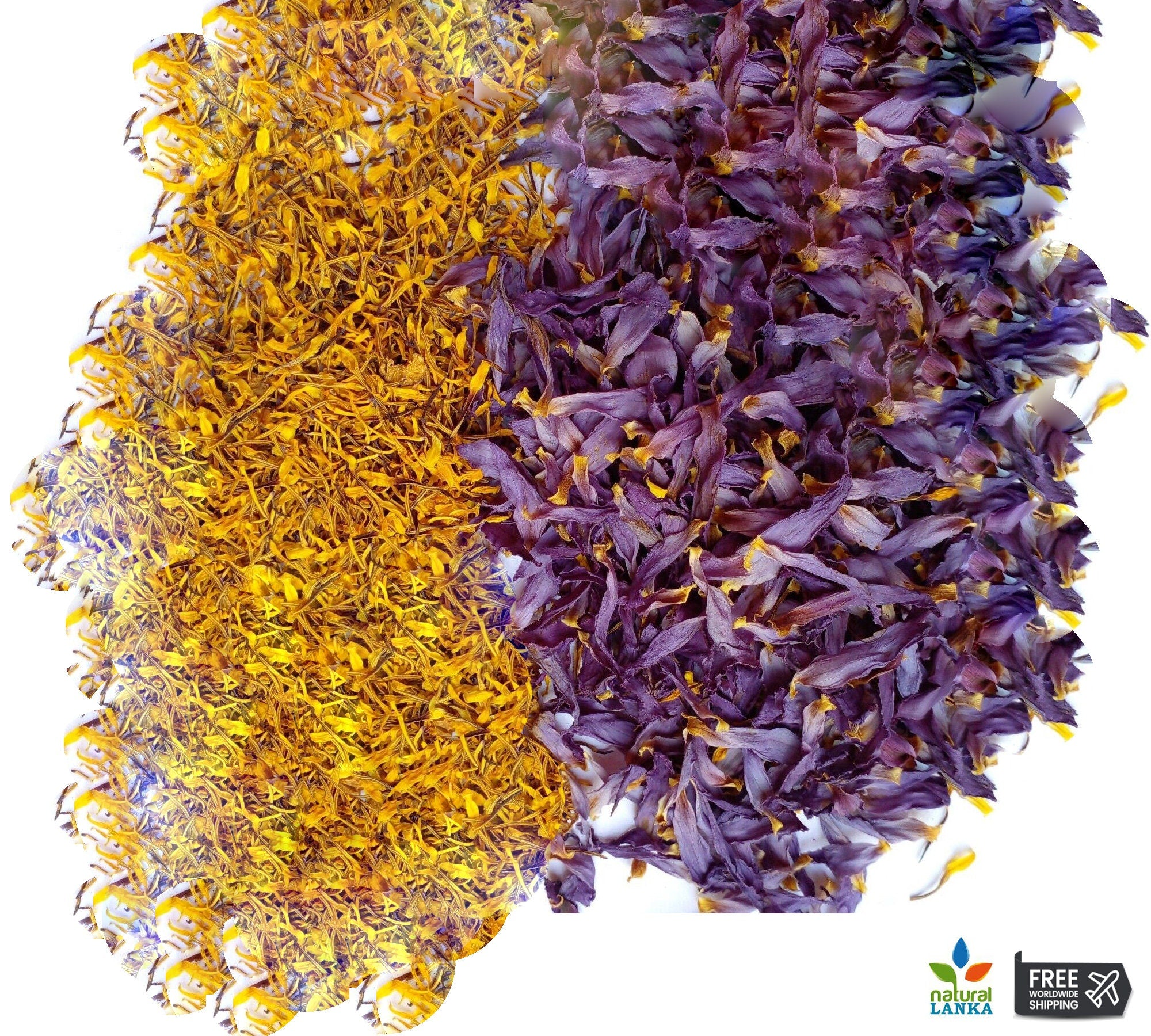 Blue Lotus Flowers  – Crushed