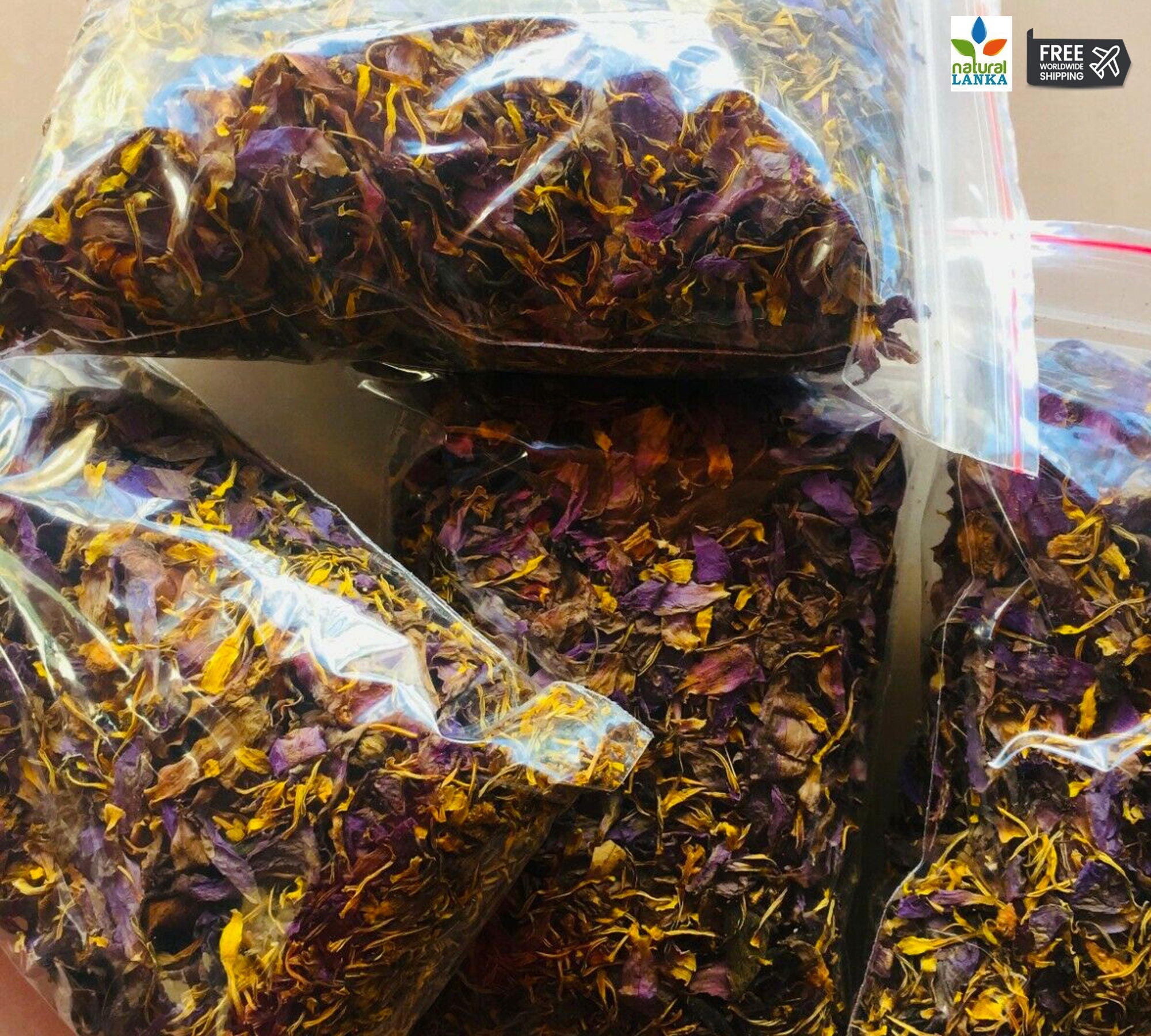 Blue Lotus Flowers  – Crushed