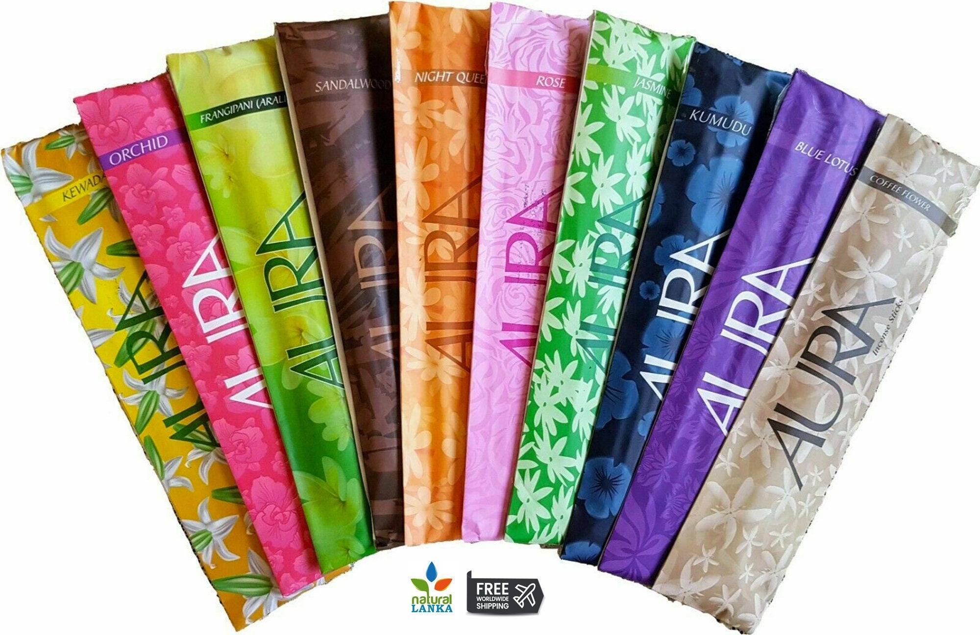 Aura Incense Sticks | Sri Lankan Hand-Rolled, Natural Scents (15 Sticks)