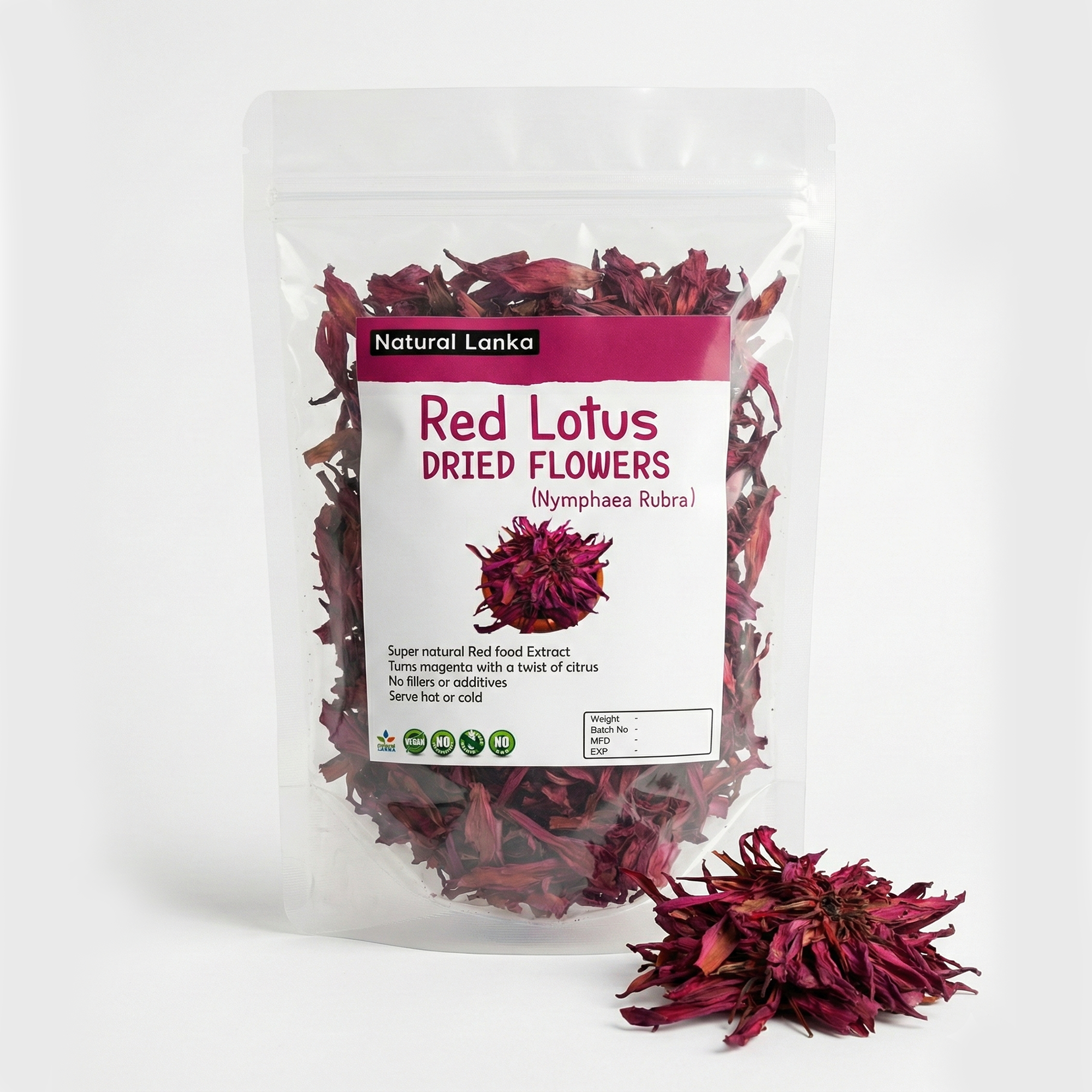 Organic Red Lotus Flowers