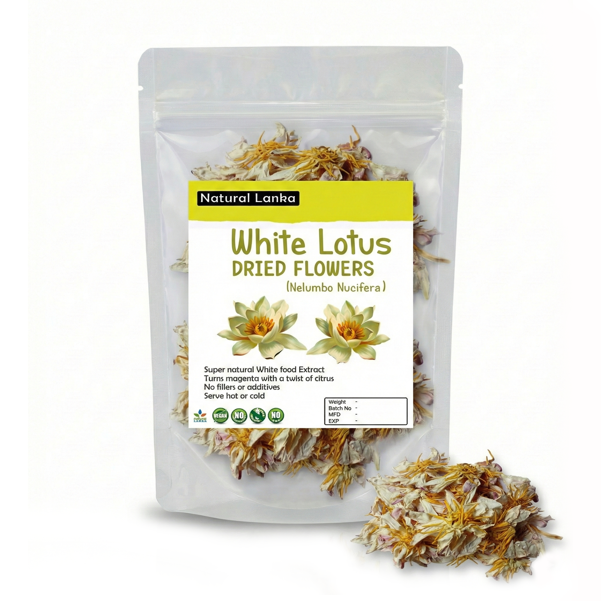 Organic White Lotus Flowers